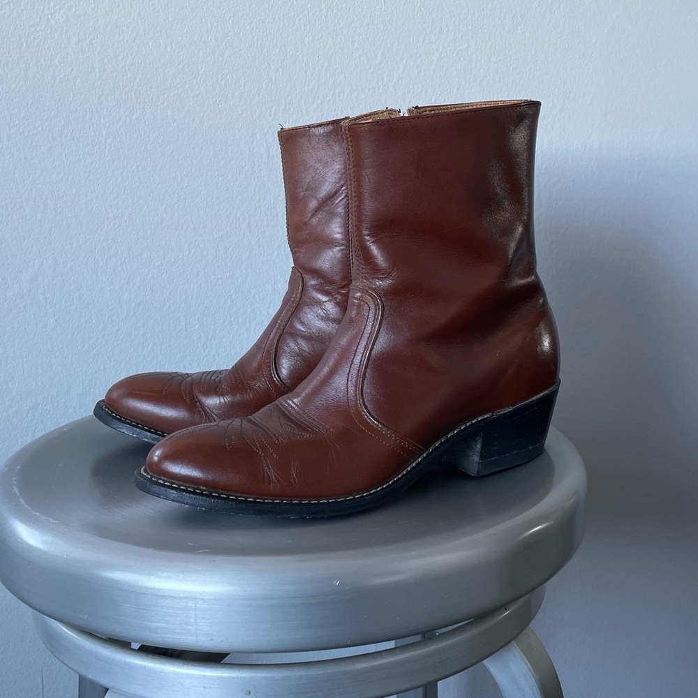 Vintage Leather Cowboy Boots